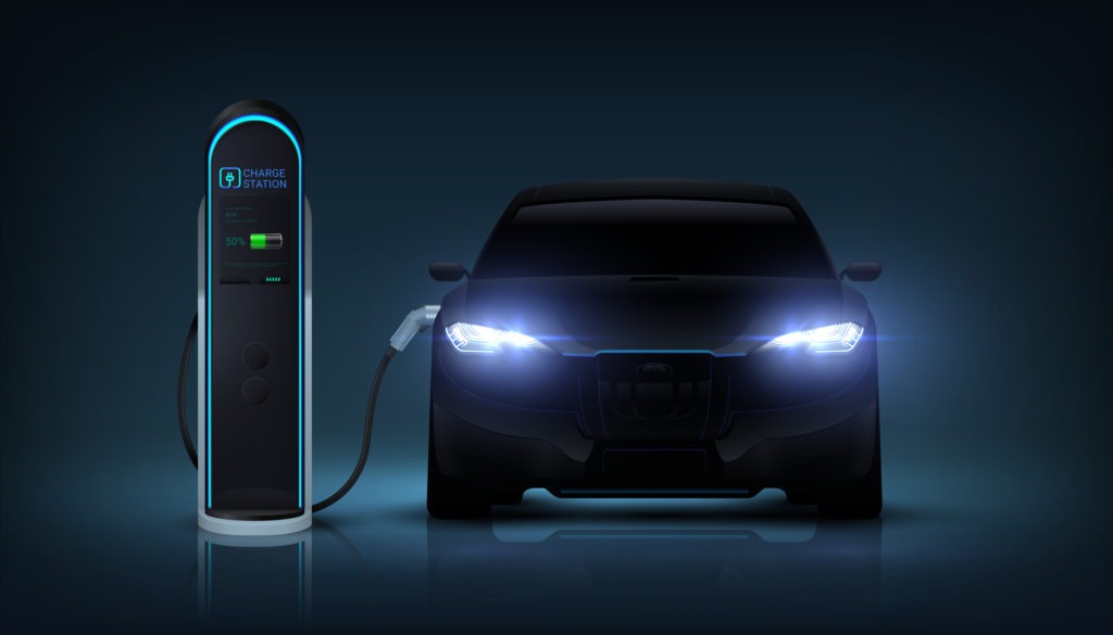 Hotel exterior with EV charging